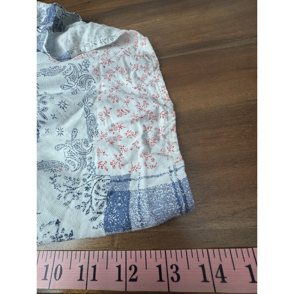 VTG Patchwork Babydoll Medium Top Madras Plaid Floral Dixie Americana Deadstock - Picture 9 of 15